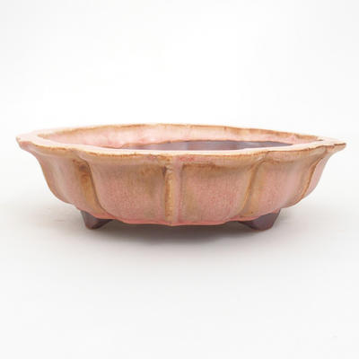Keramik Bonsaischale 18,5 x 18,5 x 5 cm, Farbe pink - 1