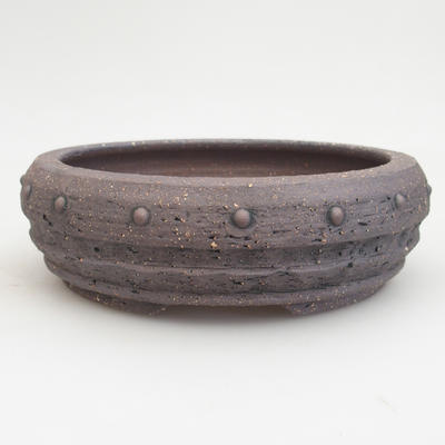 Keramik Bonsai Schüssel 19,5 x 19,5 x 6 cm, braune Farbe - 1