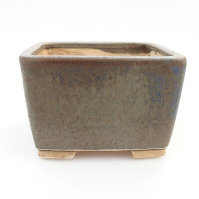 Keramik-Bonsaischale 9,5 x 9,5 x 6,5 cm, Farbe Blau - 1
