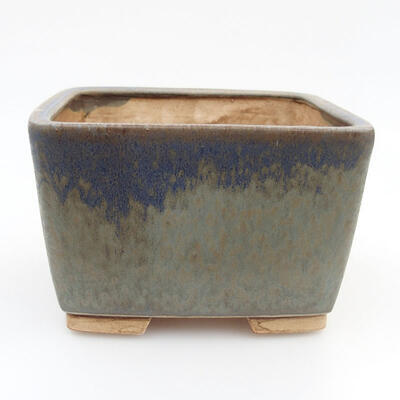 Keramik-Bonsaischale 12 x 12 x 8 cm, Farbe Blau - 1