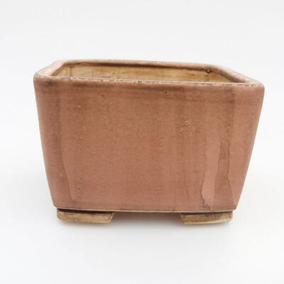 Keramik-Bonsaischale 12 x 12 x 8 cm, Farbe rosa - 1