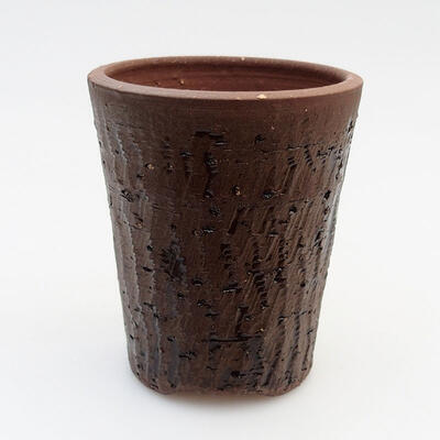Keramik-Bonsaischale 8 x 8 x 9,5 cm, Farbe braunschwarz - 1