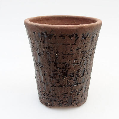 Keramik-Bonsaischale 8 x 8 x 9,5 cm, Farbe braunschwarz - 1