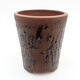 Keramik-Bonsaischale 8 x 8 x 9,5 cm, Farbe braun - 1/3