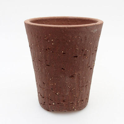 Keramik-Bonsaischale 8 x 8 x 9,5 cm, Farbe braun - 1