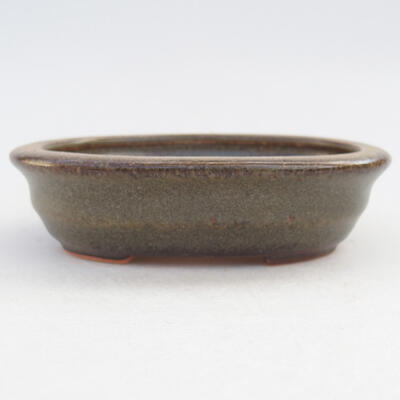 Keramik-Bonsaischale 12 x 9,5 x 3 cm, Farbe braun - 1