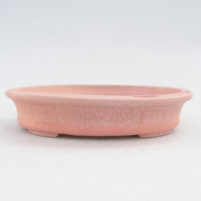Keramik-Bonsaischale 13,5 x 10,5 x 3 cm, Farbe rosa - 1