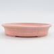 Keramik-Bonsaischale 13,5 x 10,5 x 3 cm, Farbe rosa - 1/3
