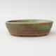 Keramik Bonsai Schüssel 14 x 11 x 4 cm, braun-grüne Farbe - 1/4