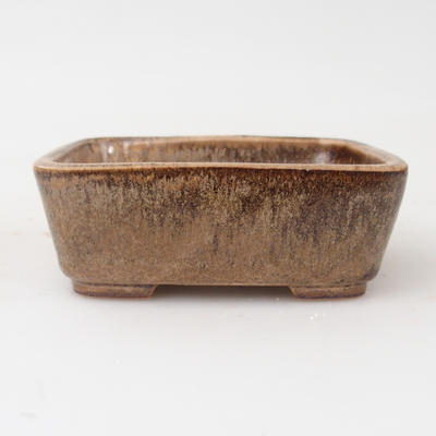 Keramik Bonsai Schüssel 9,5 x 8 x 3,5 cm, braune Farbe - 1