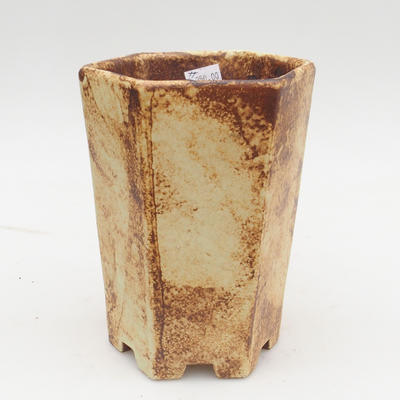 Keramik Bonsai Schüssel 2. Wahl - 13 x 11 x 17 cm, braun-gelbe Farbe - 1