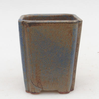 Bonsaischale aus Keramik 2. Wahl - 7 x 7 x 5 cm, Farbe braun-blau - 1