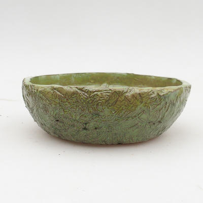 Bonsaischale aus Keramik 2. Wahl - 18 x 18 x 6,5 cm, Farbe grün - 1
