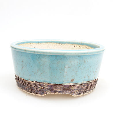 Bonsaischale aus Keramik 13 x 13 x 6 cm, Farbe blau - 1