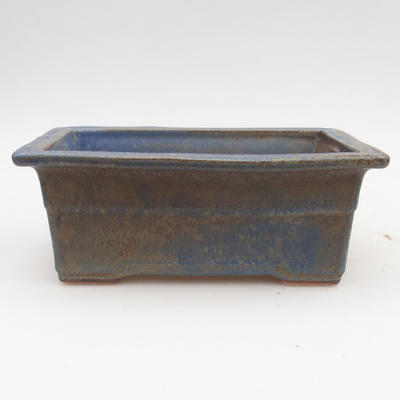Bonsaischale aus Keramik 2. Wahl - 19,5 x 14 x 7,5 cm, Farbe braun-blau - 1