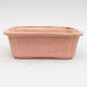 Keramik Bonsaischale 2. Wahl -17,5 x 13 x 6 cm, Farbe pink - 1/4
