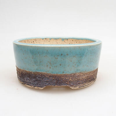 Bonsaischale aus Keramik 12,5 x 12,5 x 5,5 cm, Farbe blau - 1