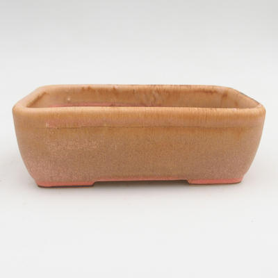 Bonsaischale aus Keramik 2. Wahl - 16 x 10 x 5,5 cm, Farbe braun-pink - 1