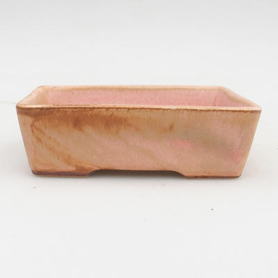Keramik Bonsaischale 2. Wahl - 12 x 9 x 3,5 cm, braun-rosa Farbe - 1