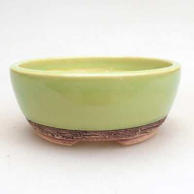 Bonsaischale aus Keramik 12,5 x 12,5 x 5,5 cm, Farbe grün - 1
