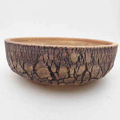 Keramik Bonsai Schüssel 20 x 20 x 6,5 cm, Farbe rissig - 1