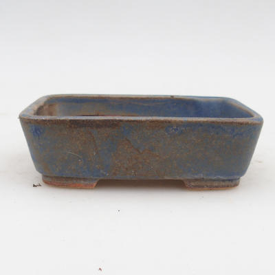 Bonsaischale aus Keramik 2. Wahl - 12 x 10 x 4 cm, Farbe braun-blau - 1