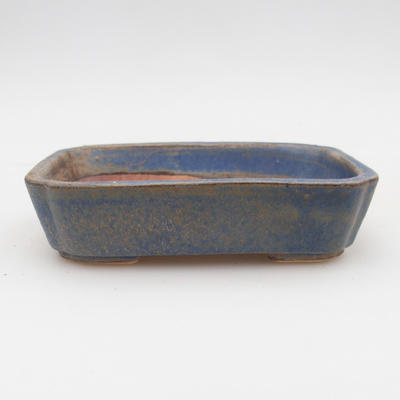 Bonsaischale aus Keramik 2. Wahl - 12 x 9 x 3 cm, Farbe braun-blau - 1