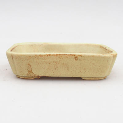 Keramik Bonsai Schüssel 2. Wahl - 12 x 9 x 3 cm, braun-gelbe Farbe - 1