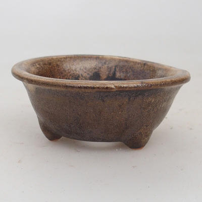Keramik Bonsaischale 7,5 x 3 cm, Farbe braun - 2. Wahl - 1