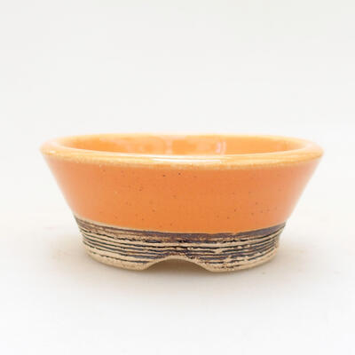 Bonsaischale aus Keramik 6 x 6 x 2,5 cm, Farbe orange - 1