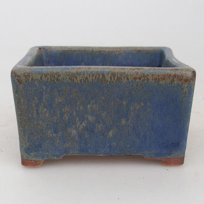 Keramik Bonsaischale 8 x 8 x 4,5 cm, braun-blaue Farbe - 2. Wahl - 1