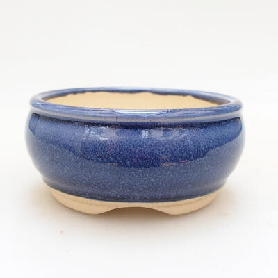 Bonsaischale aus Keramik 8,5 x 8,5 x 4 cm, Farbe blau - 1