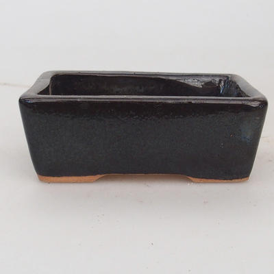 Keramik Bonsaischale 9,5 x 7 x 3,5 cm, Farbe schwarz - 2. Wahl - 1