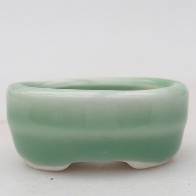 Keramik-Bonsaischale 4,5 x 3 x 2 cm, Farbe grün - 1