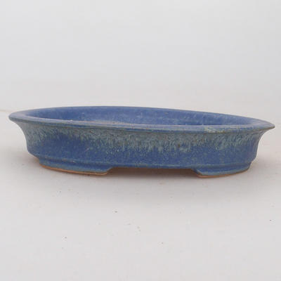 Keramik Bonsaischale 12,5 x 10,5 x 2,5 cm, Farbe blau - 2. Wahl - 1