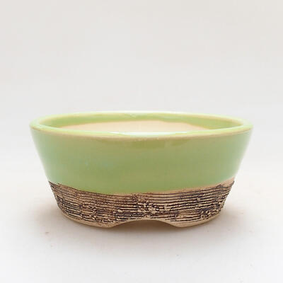 Bonsaischale aus Keramik 8,5 x 8,5 x 3,5 cm, Farbe grün - 1