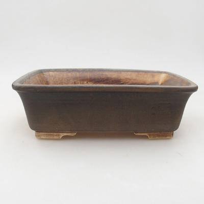 Keramische Bonsai-Schale 20,5 x 16,5 x 6,5 cm, braune Farbe - 1
