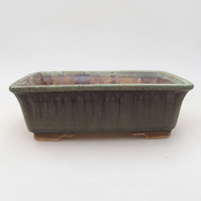 Keramische Bonsai-Schale 20,5 x 16,5 x 6,5 cm, Farbe grün - 1