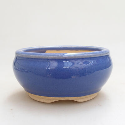 Bonsaischale aus Keramik 8,5 x 8,5 x 4 cm, Farbe blau - 1