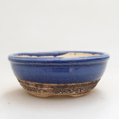 Bonsaischale aus Keramik 8,5 x 8,5 x 3,5 cm, Farbe blau - 1