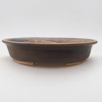 Keramische Bonsai-Schale 23,5 x 21 x 5 cm, braune Farbe - 1