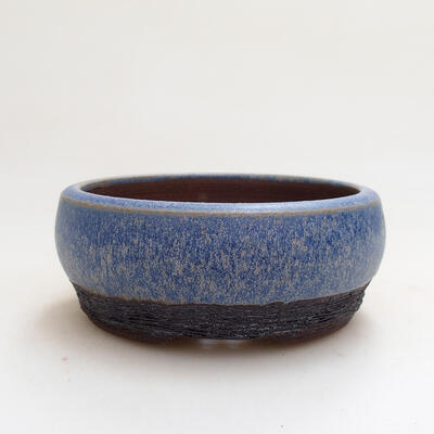 Bonsaischale aus Keramik 10 x 10 x 4 cm, Farbe blau - 1