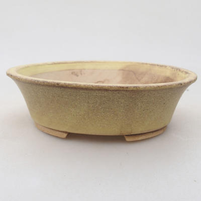 Keramische Bonsai-Schale 14 x 12 x 3,5 cm, Farbe gelb - 1