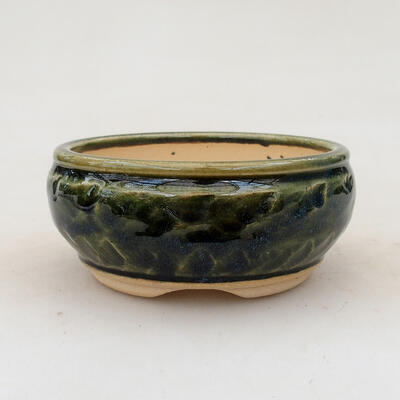 Bonsaischale aus Keramik 9 x 9 x 4,5 cm, Farbe grün - 1