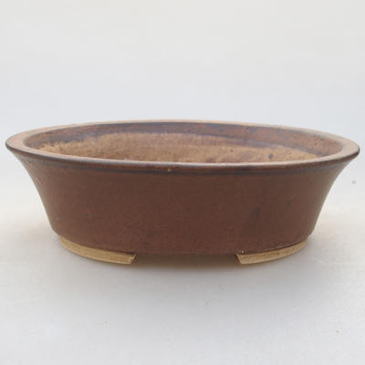 Keramische Bonsai-Schale 14 x 12 x 3,5 cm, braune Farbe - 1