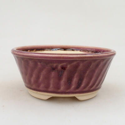 Bonsaischale aus Keramik 12,5 x 12,5 x 5,5 cm, Farbe Rosa - 1