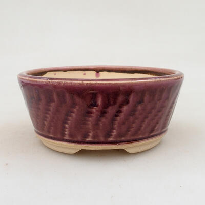 Bonsaischale aus Keramik 12 x 12 x 5 cm, Farbe rosa - 1