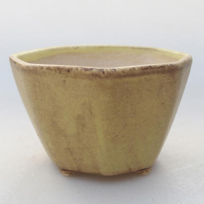 Keramische Bonsai-Schale 8,5 x 8,5 x 5,5 cm, gelbe Farbe - 1