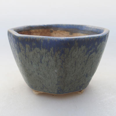 Keramische Bonsai-Schale 8,5 x 8,5 x 5,5 cm, Farbe blau - 1