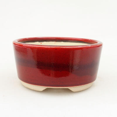 Bonsaischale aus Keramik 11 x 11 x 5,5 cm, Farbe rot - 1